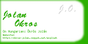 jolan okros business card