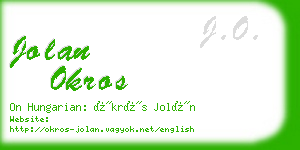 jolan okros business card